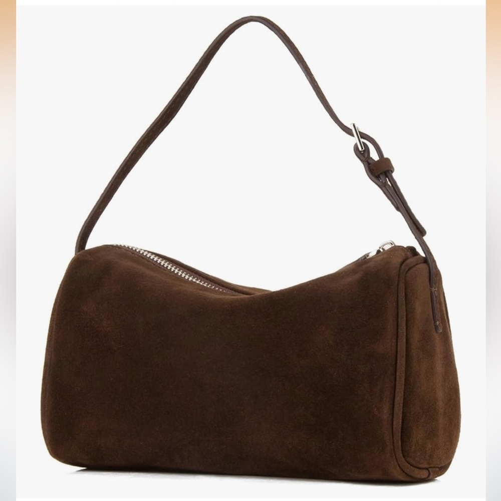 Brown Suede Small Shoulder Bag